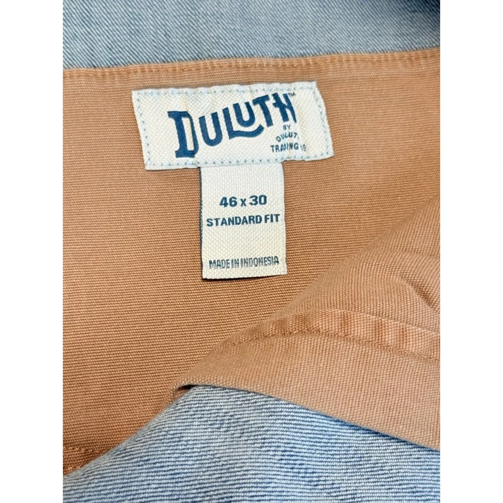 Duluth Trading Co Selvedge Double Flex Jeans Mens 46x30 Light Wash Standard Fit